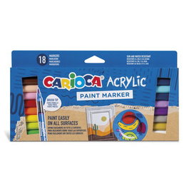 Rotulador Acrilico Carioca Paint Marker Punta Pincel Caja De 18