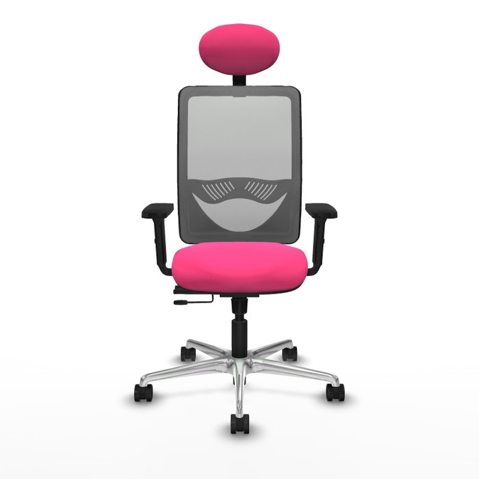 PIQUERAS Y CRESPO Silla de oficina Zulema Rosa y Gris con mecanismo Sincro/Traslack PIQUERAS Y CRESPO Silla de oficina Zulema Rosa y Gris con mecanismo Sincro/Traslack