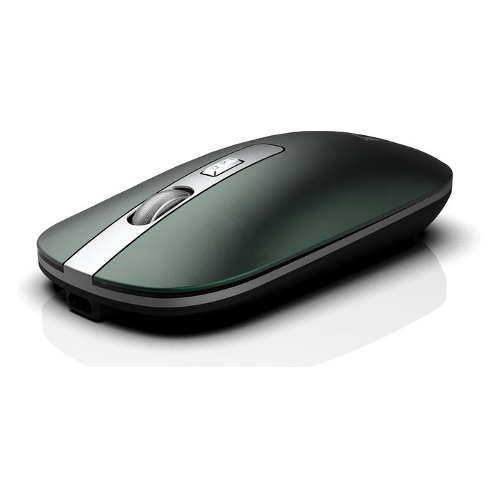 Inca Ratón IWM-531RY Inalámbrico y Bluetooth, Óptico 1600 DPI, Batería Recargable, Color Verde, Ratón Ergonómico para Oficina