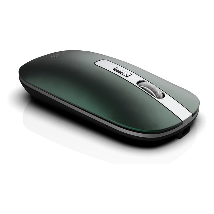 Inca Ratón IWM-531RY Inalámbrico y Bluetooth, Óptico 1600 DPI, Batería Recargable, Color Verde, Ratón Ergonómico para Oficina