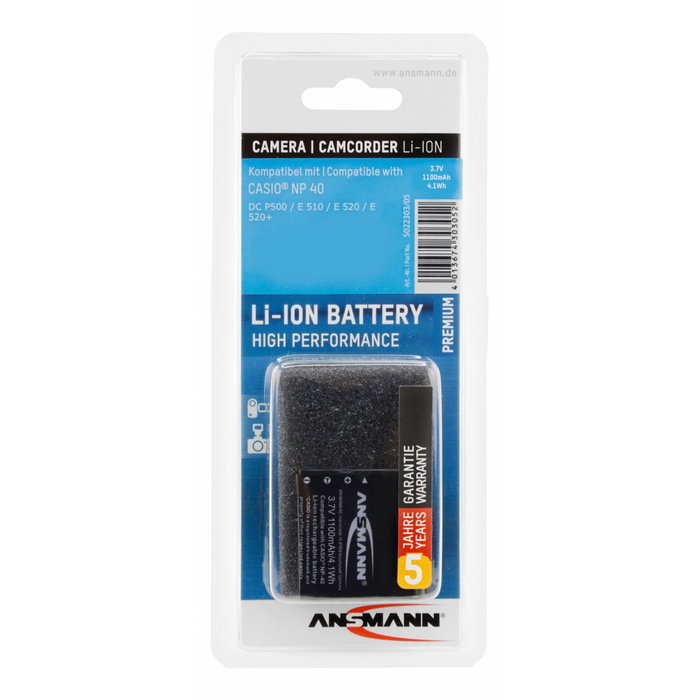 Ansmann A-Cas NP-40 Batería de Iones de Litio 3,7 V 1200 mAh