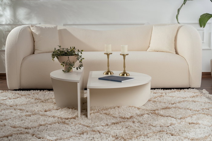 Nordure Mesa de Centro de Madera Blanca 90x60x30 cm