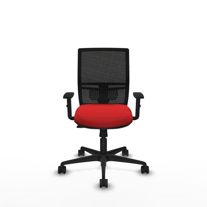 PIQUERAS Y CRESPO Silla de oficina Yunquera con mecanismo Sincro/Traslack, Rojo y Negro