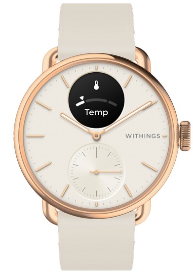 Withings ScanWatch 2 38mm Rose Gold - Reloj inteligente con EKG, oxímetro, pulseira, OLED