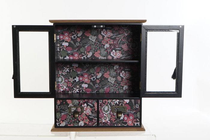 DKD Home Decor Joyero MDF y Cristal Negro 30x12x35 DKD Home Decor Joyero MDF y Cristal Negro 30x12x35