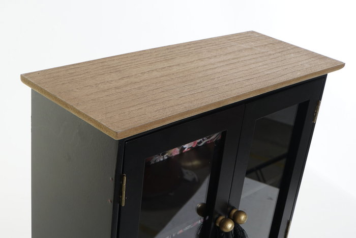 DKD Home Decor Joyero MDF y Cristal Negro 30x12x35 DKD Home Decor Joyero MDF y Cristal Negro 30x12x35