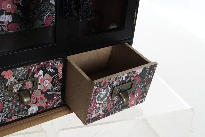 DKD Home Decor Joyero MDF y Cristal Negro 30x12x35 DKD Home Decor Joyero MDF y Cristal Negro 30x12x35