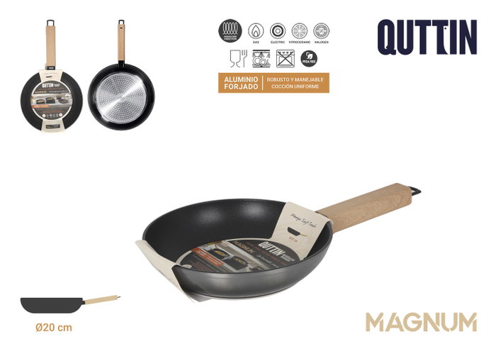 Inde Sartén de Aluminio Forjado 20 cm para Inducción Magnum Quttin (6 Unidades) Inde Sartén de Aluminio Forjado 20 cm para Inducción Magnum Quttin (6 Unidades)