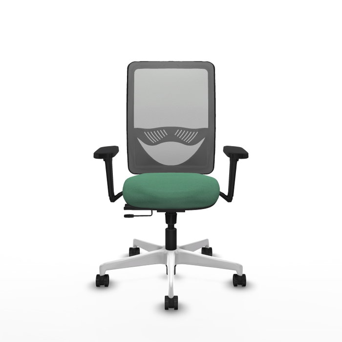 PIQUERAS Y CRESPO Silla de oficina Zulema con mecanismo Sincro/Traslack, Verde esmeralda y Gris