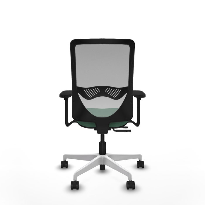 PIQUERAS Y CRESPO Silla de oficina Zulema con mecanismo Sincro/Traslack, Verde esmeralda y Gris