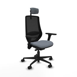 PIQUERAS Y CRESPO Silla de oficina Mardos con mecanismo Sincro/Traslack, Gris y Negro