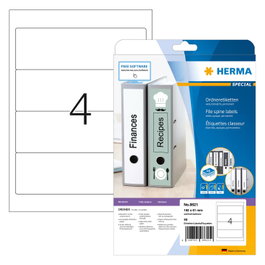 HERMA Etiquetas para archivadores A4 blanco 192x61 mm papel opaco 40 unidades