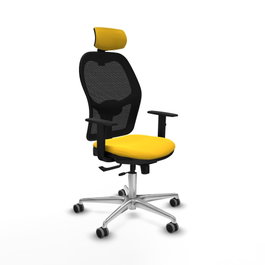 PIQUERAS Y CRESPO Silla de oficina Jorquera Sincro/Traslack Amarillo/Negro