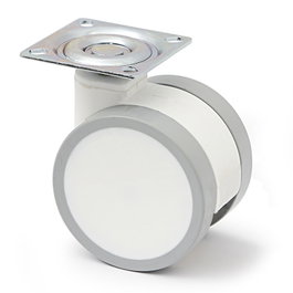 Q&Q Rueda Giratoria Diámetro 75 H96 Blanco Freno Sin Freno