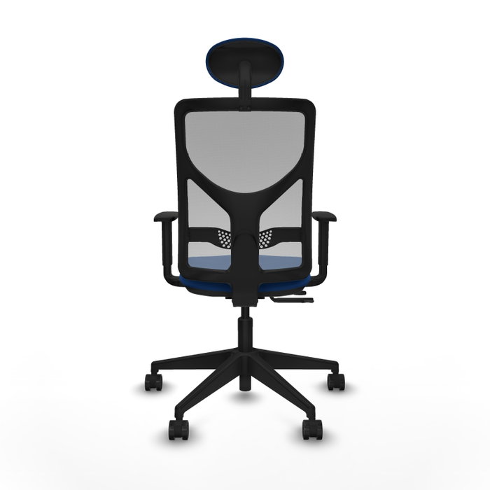 PIQUERAS Y CRESPO Silla de oficina Motilla con mecanismo Sincro/Traslack Azul y Gris