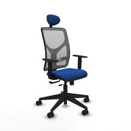 PIQUERAS Y CRESPO Silla de oficina Motilla con mecanismo Sincro/Traslack Azul y Gris