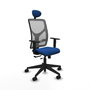 PIQUERAS Y CRESPO Silla de oficina Motilla con mecanismo Sincro/Traslack Azul y Gris