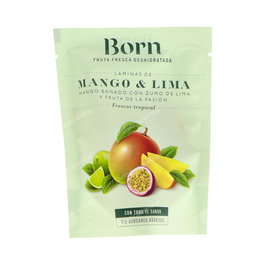 BORN Mango Y Lima Laminas Deshidratadas 40Gr Eco Snack Saludable Vegano Sin Gluten