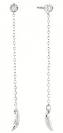 Secrecy Pendientes de cadena FREE SPIRIT en plata de ley con diamante