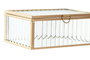 DKD Home Decor Joyero de Cristal y Metal Transparente y Dorado 15x11x6 cm