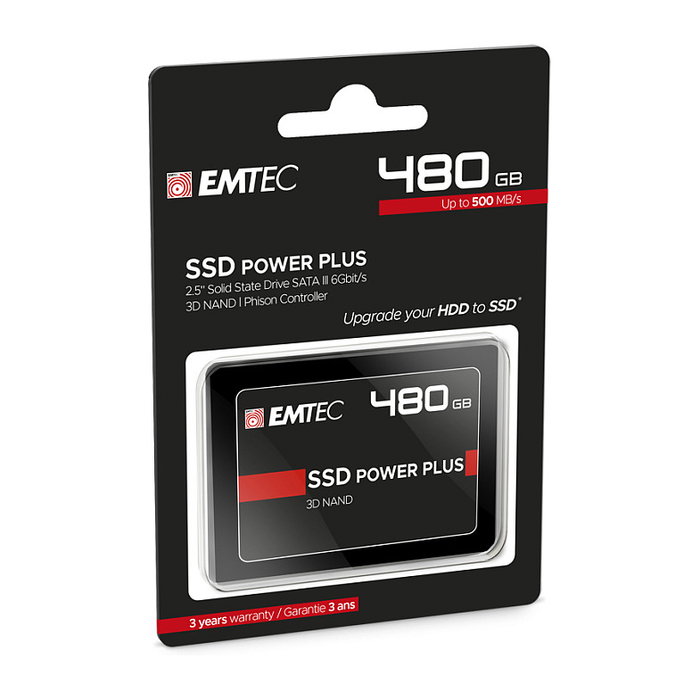Emtec POWER PLUS X150 Disco SSD 480GB 2.5" (6.3cm) SATA III Emtec POWER PLUS X150 Disco SSD 480GB 2.5" (6.3cm) SATA III