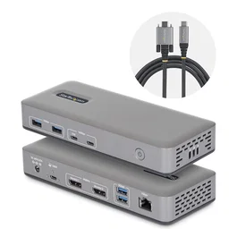 StarTech.com Docking Station USB-C 2 Monitores DisplayPort 4K 60Hz Gris