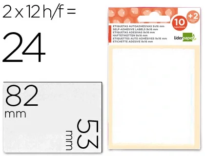 Liderpapel Etiquetas Adhesivas Blancas 53x82 mm (Sobre de 10 + 2 de obsequio) Liderpapel Etiquetas Adhesivas Blancas 53x82 mm (Sobre de 10 + 2 de obsequio)