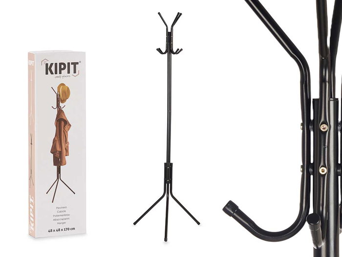 Kipit Perchero Metal Mate Negro 59.5x6x26.5cm (Set de 6) Kipit Perchero Metal Mate Negro 59.5x6x26.5cm (Set de 6)