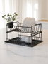 Hermia Escurreplatos SM004-B, Metal Negro, 35.5 x 29.5 x 23.5 cm, 2.5-5 mm Grosor, Diseño Elegante y Duradero para Cocina