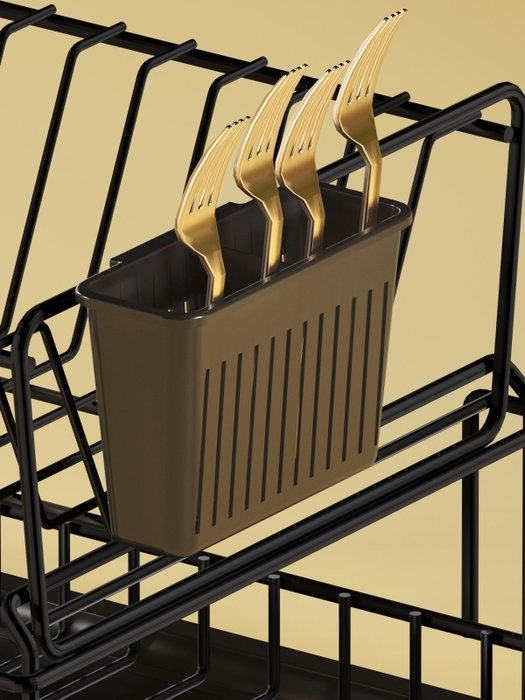 Hermia Escurreplatos SM004-B, Metal Negro, 35.5 x 29.5 x 23.5 cm, 2.5-5 mm Grosor, Diseño Elegante y Duradero para Cocina