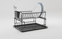 Hermia Escurreplatos SM004-B, Metal Negro, 35.5 x 29.5 x 23.5 cm, 2.5-5 mm Grosor, Diseño Elegante y Duradero para Cocina