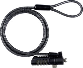 eSTUFF Cerradura de Seguridad Kensington para Slot K/T-Bar con Combinación de 4 Ruedas, Cable de Acero Cortacables 180 cm - Protege Portátil, Tablet, Monitor