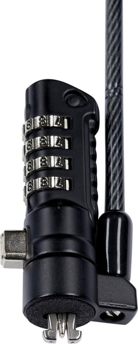 eSTUFF Cerradura de Seguridad Kensington para Slot K/T-Bar con Combinación de 4 Ruedas, Cable de Acero Cortacables 180 cm - Protege Portátil, Tablet, Monitor