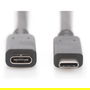 Digitus Cable de Extensión USB-C 3.2 Gen2 a USB-C, 0.7 m, 10 Gbit/s, Conector Macho a Hembra, Negro
