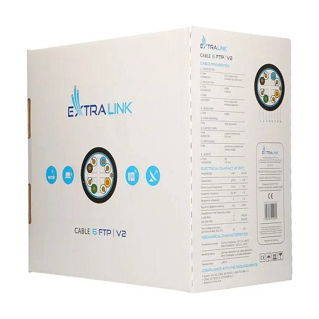 Extralink Cable de red CAT6 FTP (F/UTP) V2 Exterior 305m Negro Extralink Cable de red CAT6 FTP (F/UTP) V2 Exterior 305m Negro