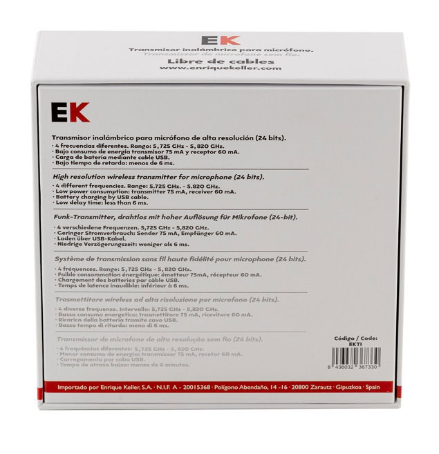 Sistema Ek Inalámbrico Transmisor/Receptor para Micrófono