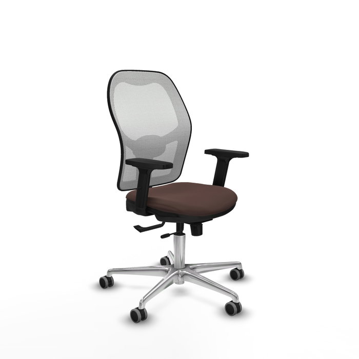 PIQUERAS Y CRESPO Silla de oficina Jorquera con mecanismo Sincro/Traslack Marrón oscuro y Blanco PIQUERAS Y CRESPO Silla de oficina Jorquera con mecanismo Sincro/Traslack Marrón oscuro y Blanco