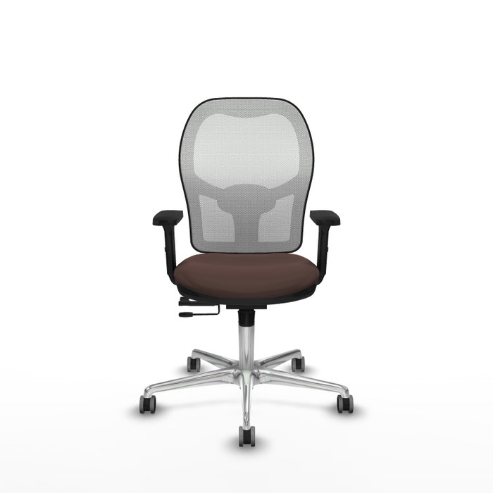 PIQUERAS Y CRESPO Silla de oficina Jorquera con mecanismo Sincro/Traslack Marrón oscuro y Blanco PIQUERAS Y CRESPO Silla de oficina Jorquera con mecanismo Sincro/Traslack Marrón oscuro y Blanco