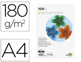 Liderpapel Cartulina Oro A4 180g/m2 Paquete de 100 Hojas
