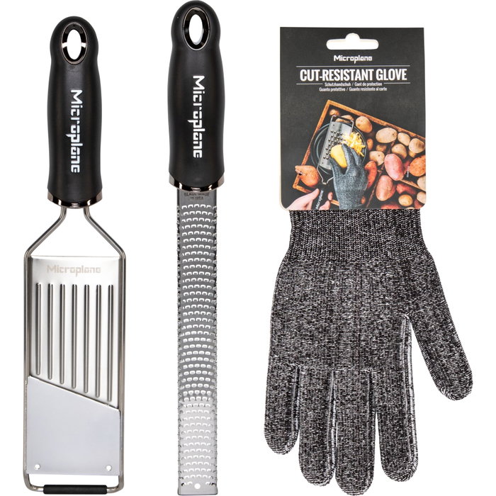 Microplane Gourmet Grater Set + Protective Glove Microplane Gourmet Grater Set + Protective Glove