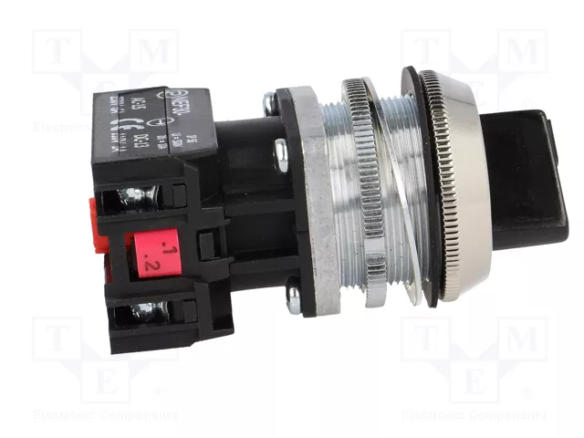 PROMET Interruptor rotativo NEF30 de 2 posiciones, 30mm, negro