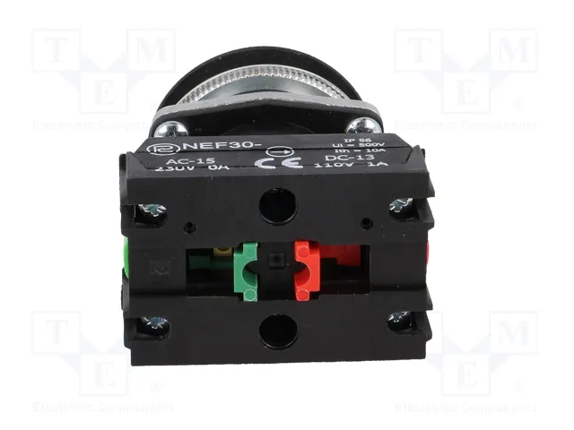 PROMET Interruptor rotativo NEF30 de 2 posiciones, 30mm, negro