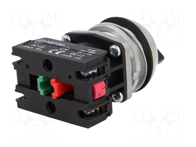 PROMET Interruptor rotativo NEF30 de 2 posiciones, 30mm, negro