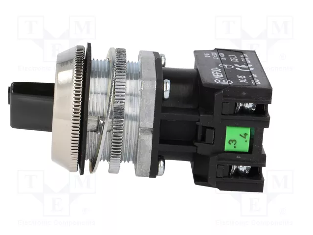 PROMET Interruptor rotativo NEF30 de 2 posiciones, 30mm, negro