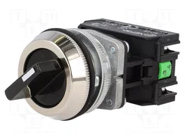PROMET Interruptor rotativo NEF30 de 2 posiciones, 30mm, negro
