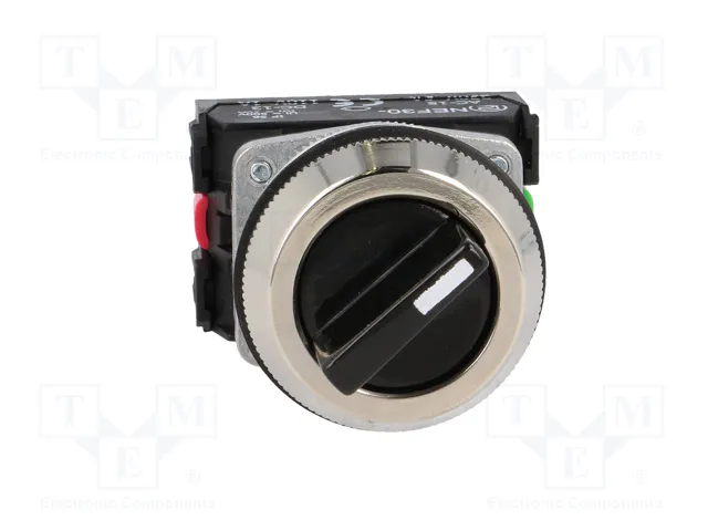 PROMET Interruptor rotativo NEF30 de 2 posiciones, 30mm, negro