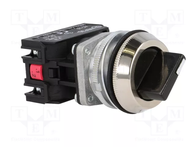 PROMET Interruptor rotativo NEF30 de 2 posiciones, 30mm, negro