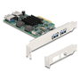 DeLOCK Tarjeta PCIe x4 Dual Channel con 2x USB 5Gbps Externos y 2x USB 5Gbps Internos Tipo-A, Factor de Forma Low Profile