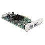 DeLOCK Tarjeta PCIe x4 Dual Channel con 2x USB 5Gbps Externos y 2x USB 5Gbps Internos Tipo-A, Factor de Forma Low Profile