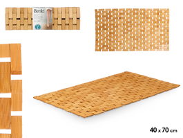 Berilo Tarima de Bambú para Ducha 40 cm x 70 cm Marrón (Set de 6)